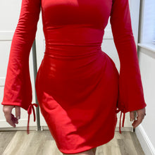 Load image into Gallery viewer, Bamboo 2-way sleeve corset detail Mini Dress