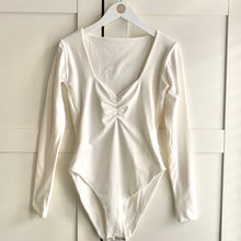 Load image into Gallery viewer, Ruched Bust Long Sleeve Bamboo Bodysuit