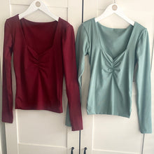 Load image into Gallery viewer, Ruched Bust Long Sleeve Bamboo Top