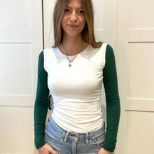 Load image into Gallery viewer, Contrast Long Sleeve Bamboo Top