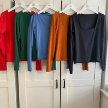 Load image into Gallery viewer, Square Neck Long Sleeve Bamboo Top