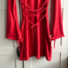 Load image into Gallery viewer, Bamboo 2-way sleeve corset detail Mini Dress