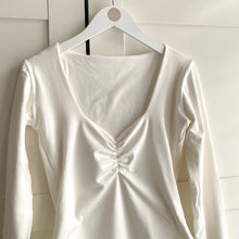 Load image into Gallery viewer, Ruched Bust Long Sleeve Bamboo Bodysuit