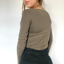 Load image into Gallery viewer, Square Neck Long Sleeve Bamboo Top