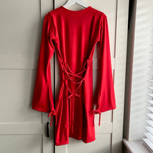 Load image into Gallery viewer, Bamboo 2-way sleeve corset detail Mini Dress