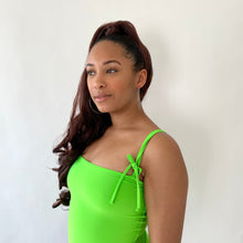 Load image into Gallery viewer, Recycled Bandeau Multiway Swimsuit / Aqua / Size XXS