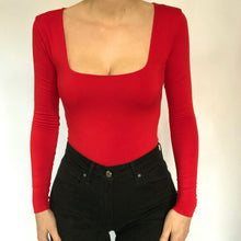 Load image into Gallery viewer, Square Neck Long Sleeve Bamboo Bodysuit