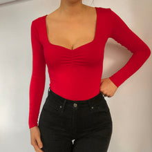 Load image into Gallery viewer, Ruched Bust Long Sleeve Bamboo Bodysuit