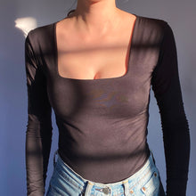 Load image into Gallery viewer, Square Neck Long Sleeve Bamboo Top