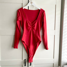 Load image into Gallery viewer, Ruched Bust Long Sleeve Bamboo Bodysuit