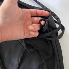 Load image into Gallery viewer, Dead Stock Black Satin Mini Wrap Skirt