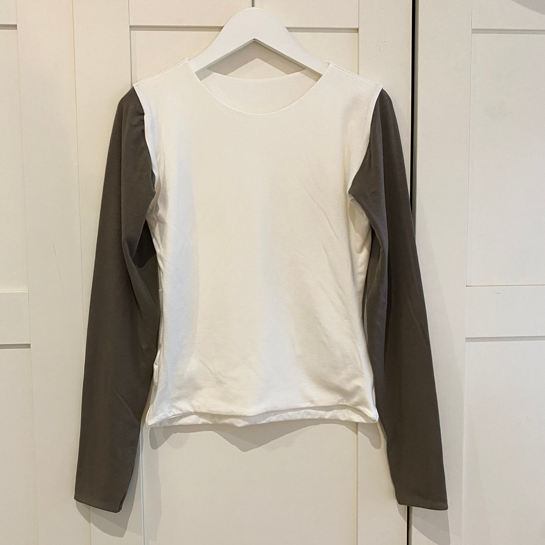 M Contrast Long Sleeve Bamboo Top