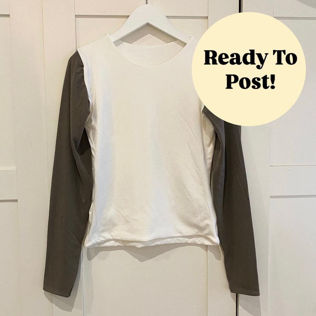 M Contrast Long Sleeve Bamboo Top