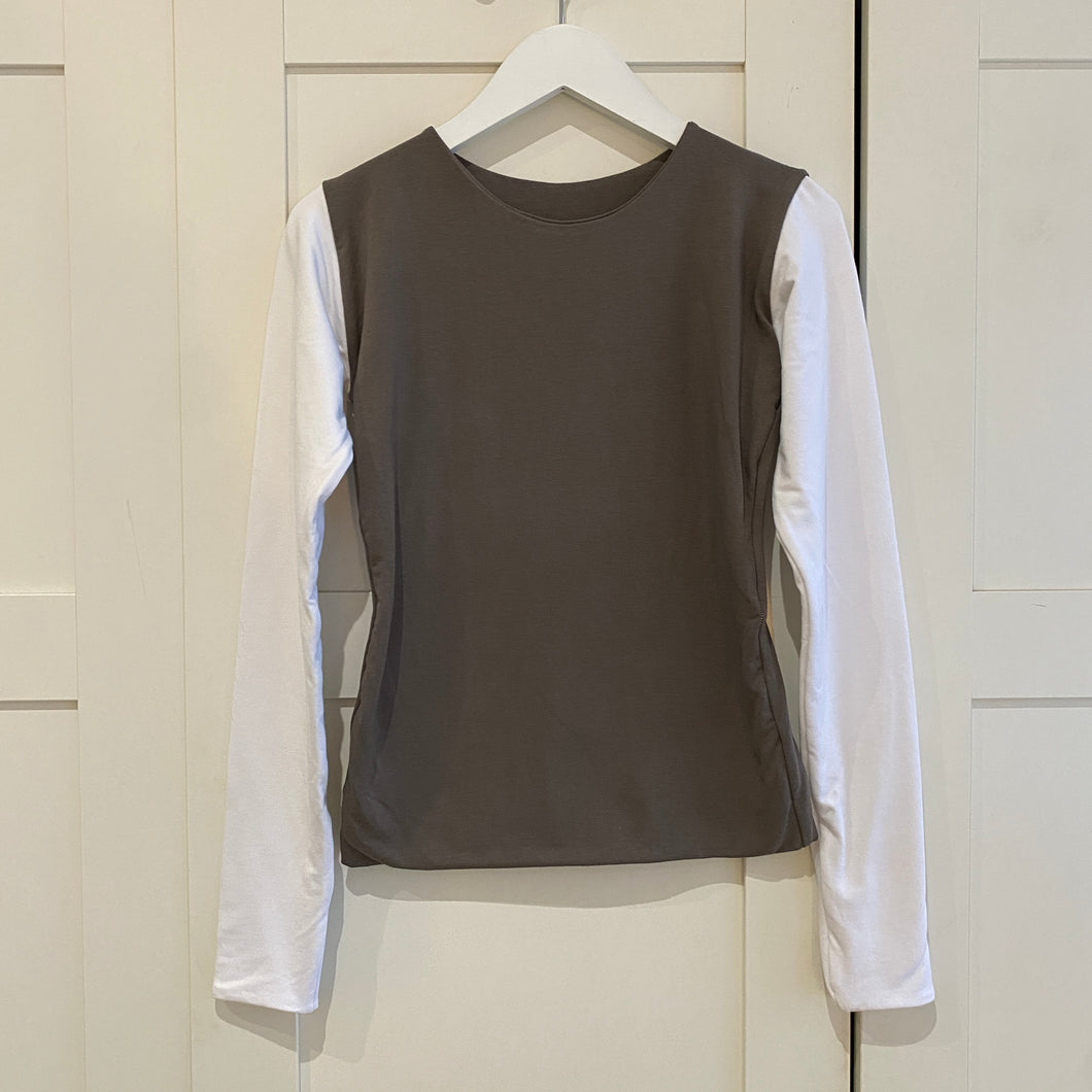 S Contrast Long Sleeve Bamboo Top