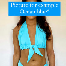 Load image into Gallery viewer, Recycled Tie Up Top - Ocean Blue
