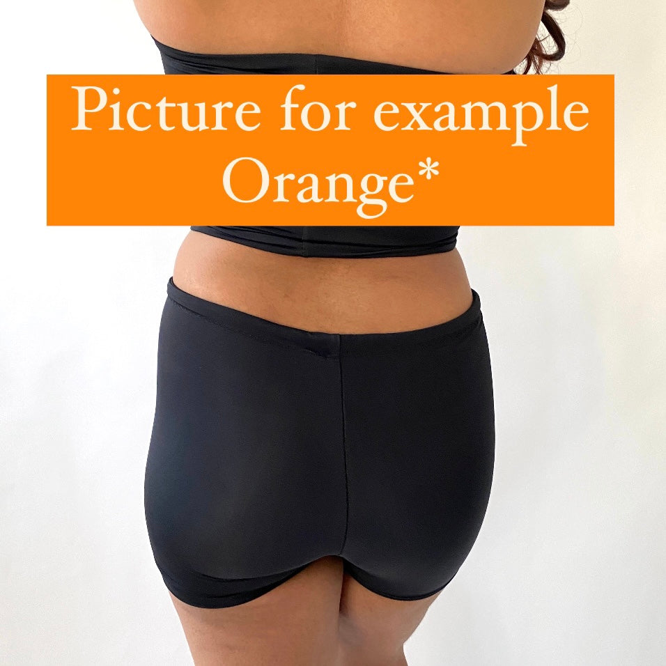 Recycled High Waisted Shorts - Orange