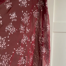 Load image into Gallery viewer, Pink bouquets on Burgundy Deadstock Cowl Neck Dress
