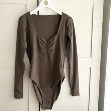 Load image into Gallery viewer, Ruched Bust Long Sleeve Bamboo Bodysuit
