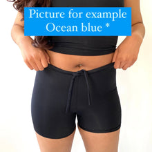 Load image into Gallery viewer, Recycled High Waisted Shorts - Ocean Blue
