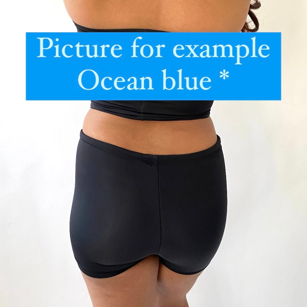 Recycled High Waisted Shorts - Ocean Blue