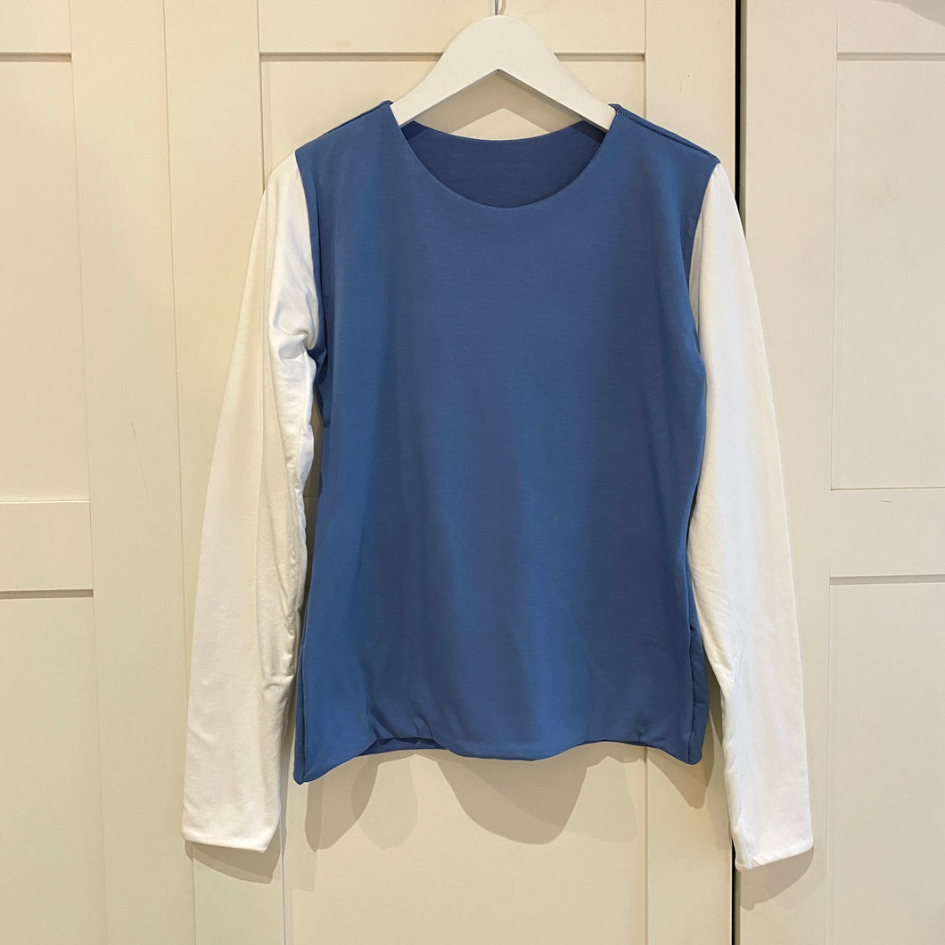 L Contrast Long Sleeve Bamboo Top