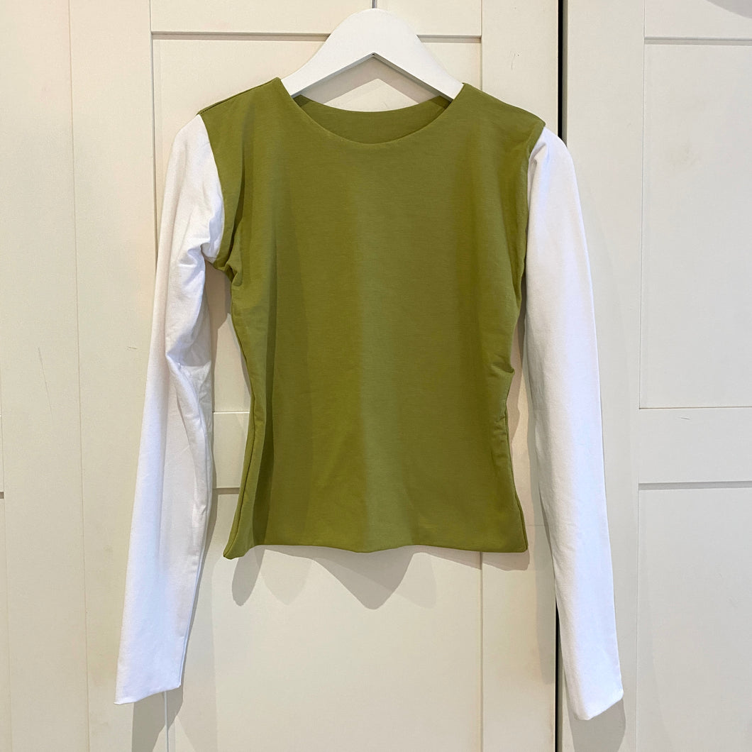 S Contrast Long Sleeve Bamboo Top