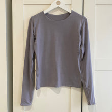 Load image into Gallery viewer, SIZE L Grey Round Neck Long Sleeve Tencel Lyocell Top
