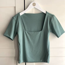 Load and play video in Gallery viewer, Square Neck Short Sleeve Bamboo Top
