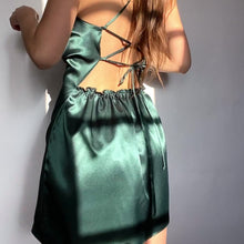 Load and play video in Gallery viewer, Emerald Green Dream Deadstock Satin Dress
