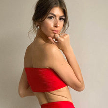 Load image into Gallery viewer, Recycled Bandeau Top Red
