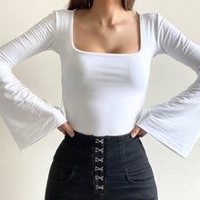 Load image into Gallery viewer, Bell Sleeve Square neck Bamboo Top

