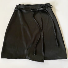 Load image into Gallery viewer, Choose Size* Dead Stock Black Satin Mini Wrap Skirt

