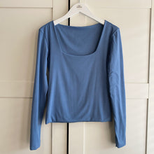 Load image into Gallery viewer, Square Neck Long Sleeve Bamboo Top
