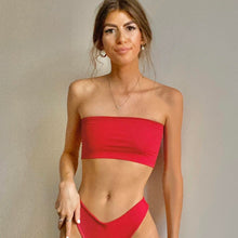 Load image into Gallery viewer, Recycled Bandeau Top Red
